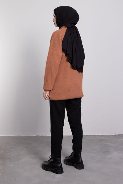 Balıkçı Yaka Yumoş Triko Tunik Camel