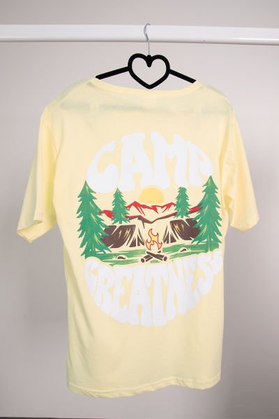 Desenli Baskılı T shirt Sarı