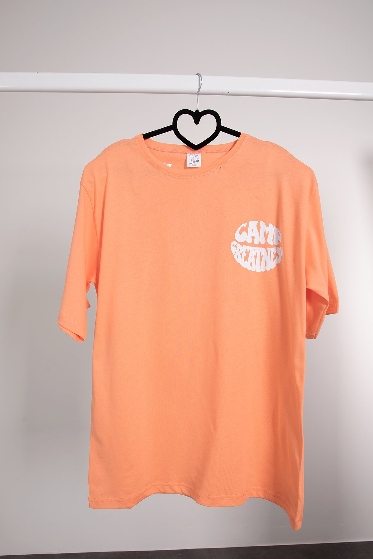 Desenli Baskılı T shirt Turuncu