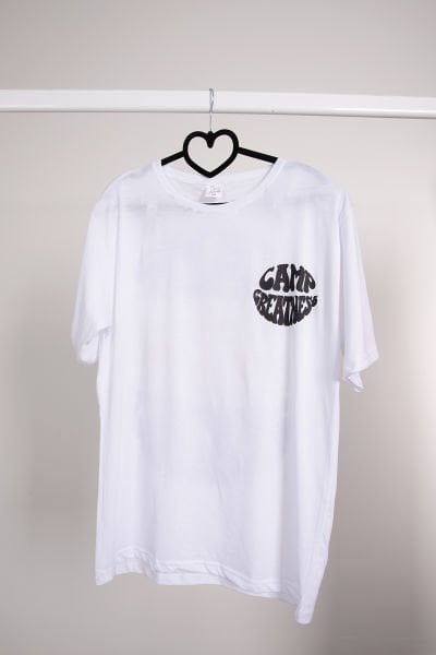 Desenli Baskılı T shirt Beyaz
