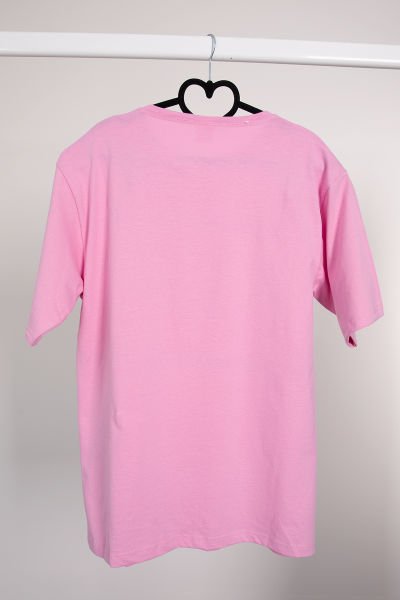 Yazılı Baskılı T shirt Pembe